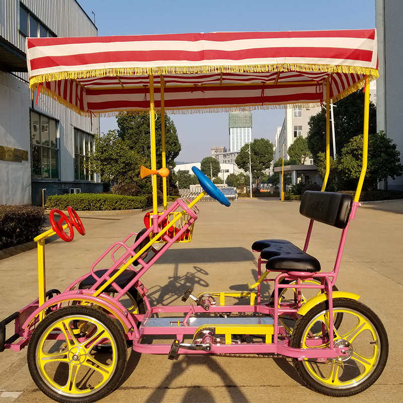 旅游观光亲子休闲双排三人景区双人自行车自行车四轮马单排四人