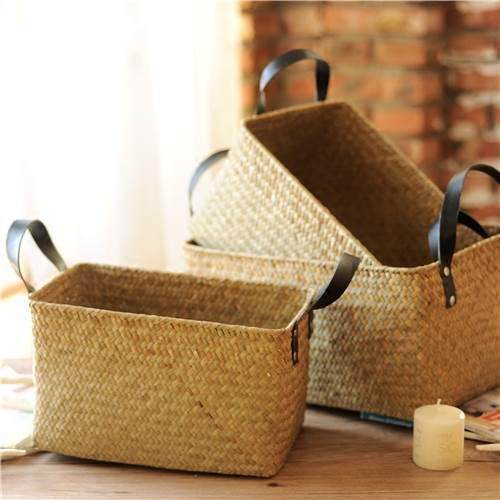海草编织收纳筐藤编竹编草编厨房浴室手提储物篮挂篮篮子框筐子,收纳整理,其他收纳篮,淘宝优惠券,粉丝福利购,淘宝优惠卷