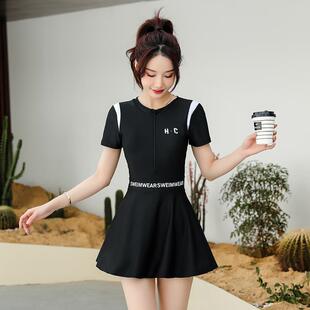 泳衣新款 连体海边度假泳0828b 2025女成人游保守显瘦遮肉气质大码