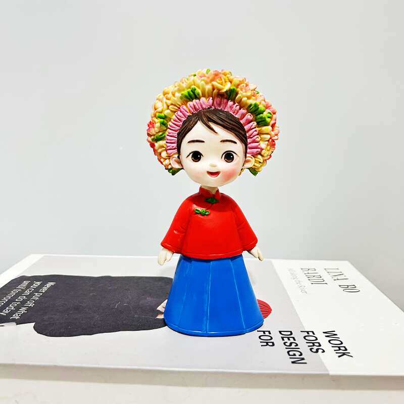 泉州蟳蜅女可摇头车内装饰汽车内饰品装饰可爱簪花女网红车载摆件
