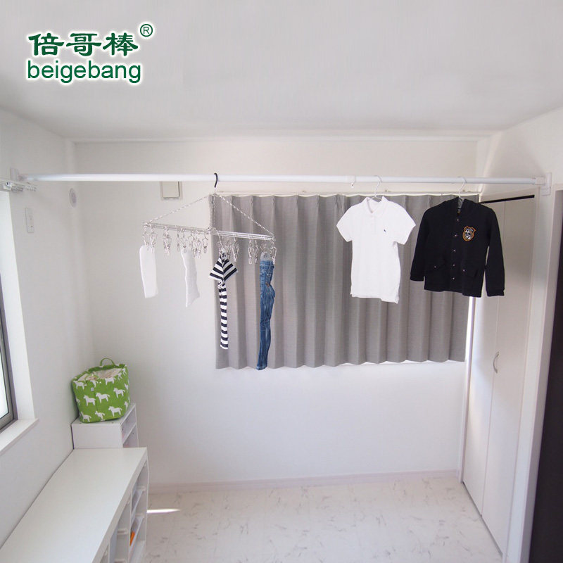 倍哥棒大承重挂衣杆衣柜伸缩杆浴室阳台晾衣杆晒衣杆免打孔撑杆