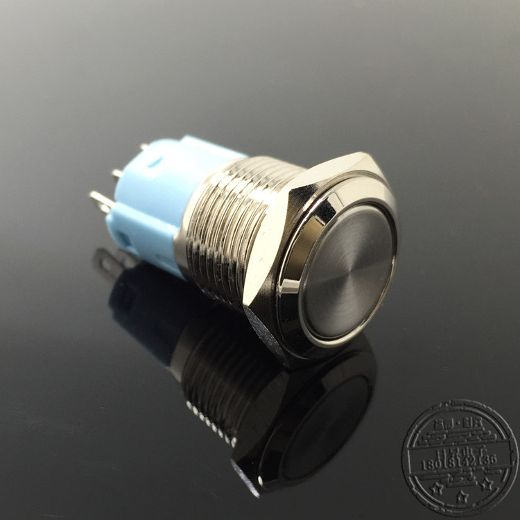 16mmb金属按钮带自锁按钮开关功能无灯平头/高品质 1常开1常闭