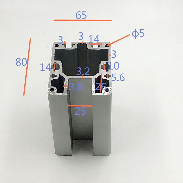 工厂销往b复机工业铝材 6580重型铝型材 铝合金导轨机械手臂加重