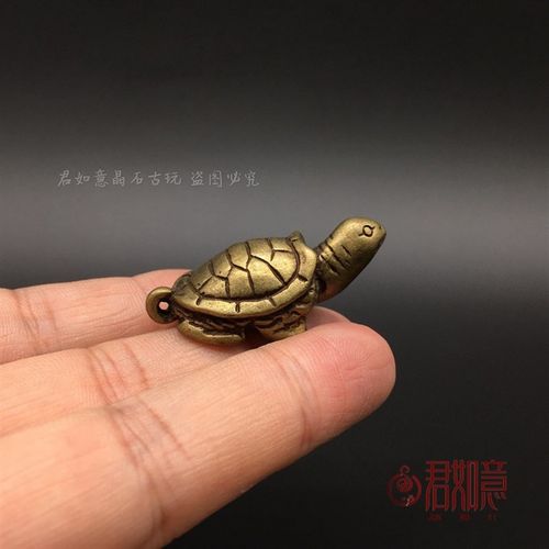 现货速发实心黄铜仿古迷你小乌龟摆件金龟挂件小铜龟手把件钥匙扣