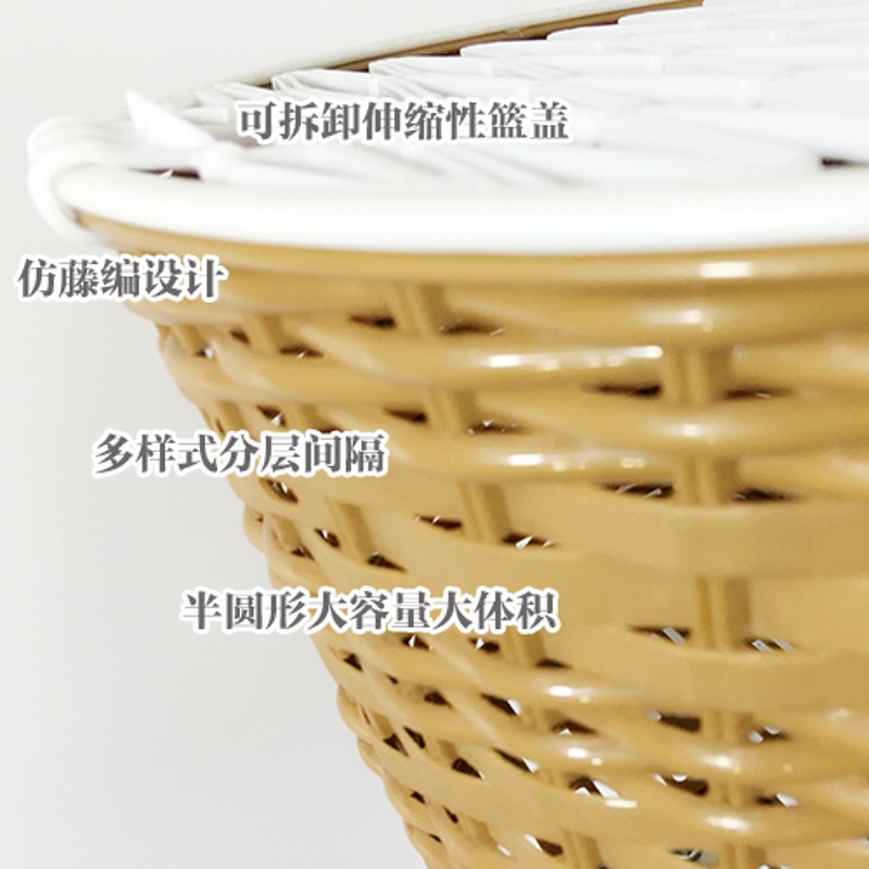 新品自行车车篮车筐塑料带盖车篮子车篓子折叠车通用菜篮子耐用呀