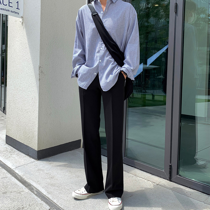 西裤男加长版190高个子男裤120cm直筒宽松港风休闲商务秋款长裤男