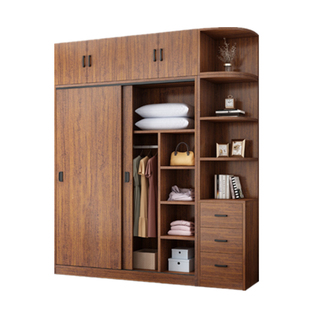 实木衣柜高2米推拉门衣柜加深50cm宽1.6米长120cm衣橱Z移门储物柜