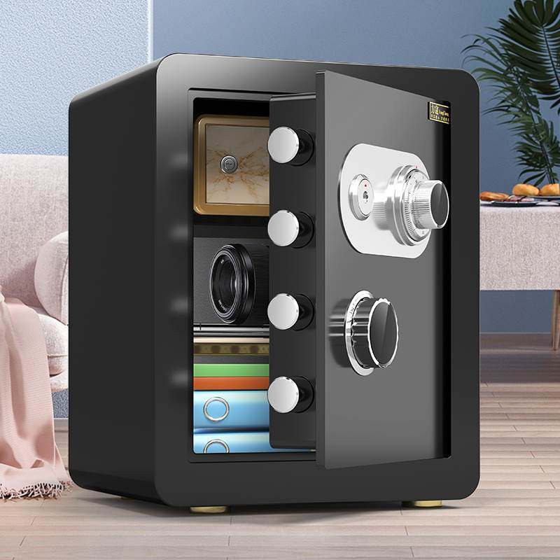 速发机械保险柜家用小型密码保险箱家用G防盗钥匙全钢2021新款纯
