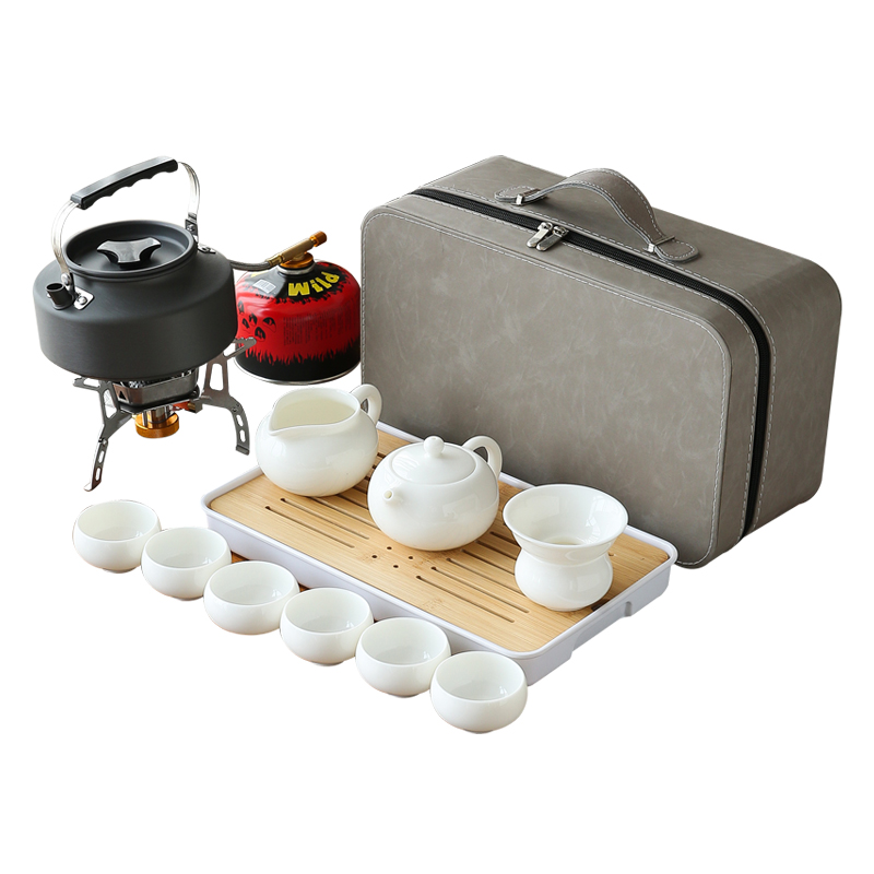 户外便携式旅行茶具套装功夫茶具带烧水炉野外露营煮茶壶泡茶装备