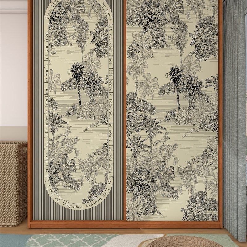 复古衣柜门贴纸自粘电梯门柜子入户门玻璃门拉门改造贴膜翻新贴,家居饰品,软装墙贴,淘宝优惠券,粉丝福利购,淘宝优惠卷