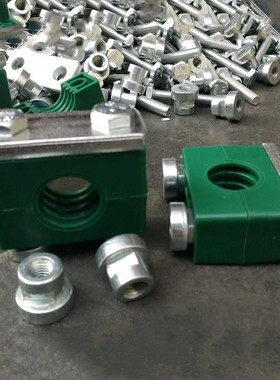 速发重型塑料c型导轨管夹单孔船用液压双螺导轨固定夹管卡W33.7-8