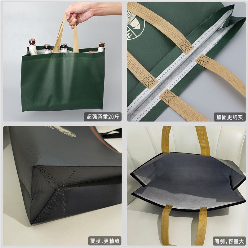 覆膜服装店手提袋定制logo无纺布环保购物袋子广告宣传帆布袋定做