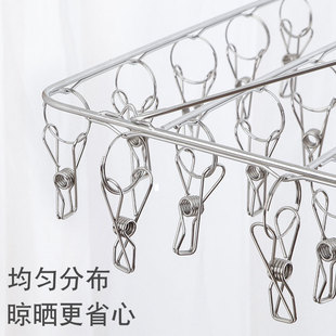 不锈钢衣架多夹子晒m袜子内衣圆形凉晾宝宝挂钩神器婴儿多功能家