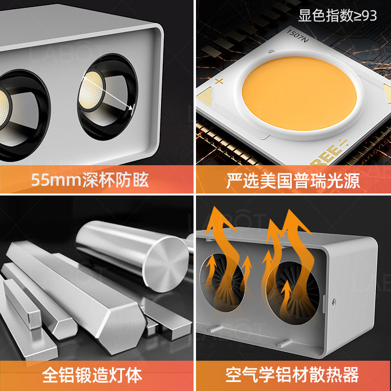 明装筒灯无主灯客厅照明斗胆灯玄关led射灯阳R台过道灯卧室吸顶灯