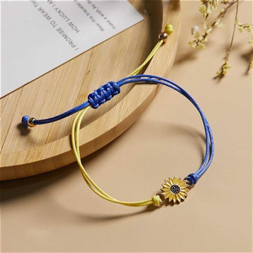 Fashion Daisy Bracelet Ukraine Sunflower Hand-woven Rope Cha