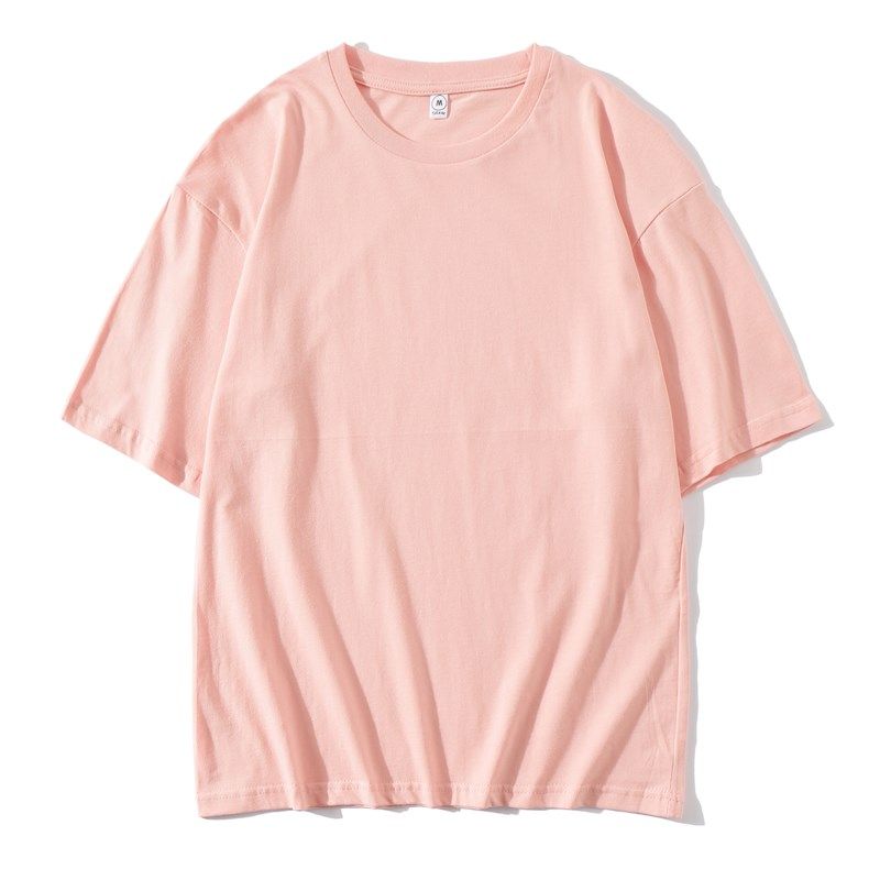 定制t恤五分袖落肩班服文化衫印logo图公司工作服宽松学生服