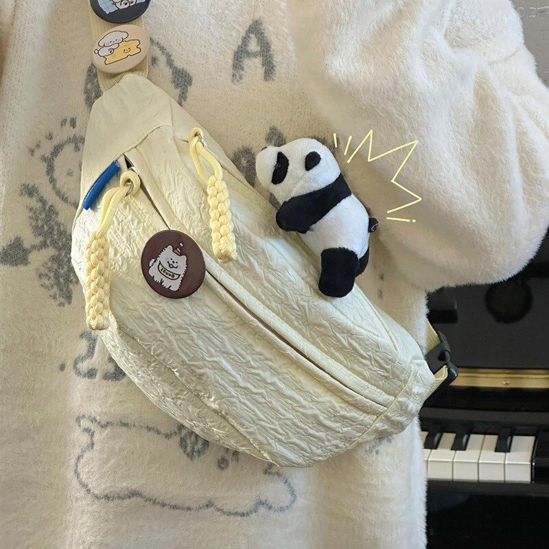 日系可爱c少女胸包简约百搭轻便腰包学生休闲运动斜挎包包