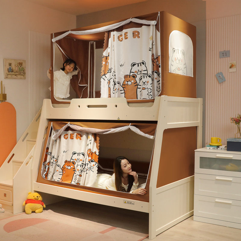 儿童子母床蚊帐一体式床帘遮光上铺高底床上下双层床下铺梯形,床上用品,蚊帐,淘宝优惠券,粉丝福利购,淘宝优惠卷