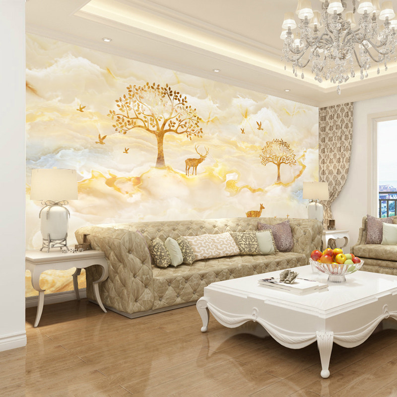3d欧式沙发客厅电视背景墙壁纸大气影视墙布壁布5d大理石墙纸壁画