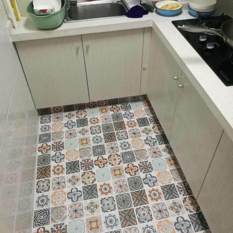 加厚耐磨厨房瓷砖防滑地贴u自粘卫生间地砖贴防水防潮阳台地板贴