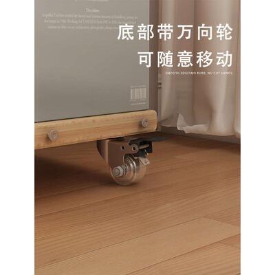 实木旋转移动可力m大容量亚克z家用简易物带轮书落地儿童书架架置