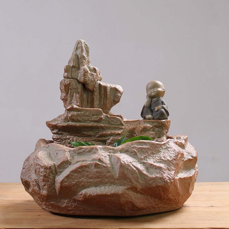 新品新品禅意家d居流水摆件落地客厅玄关办公室桌面加湿器软装饰