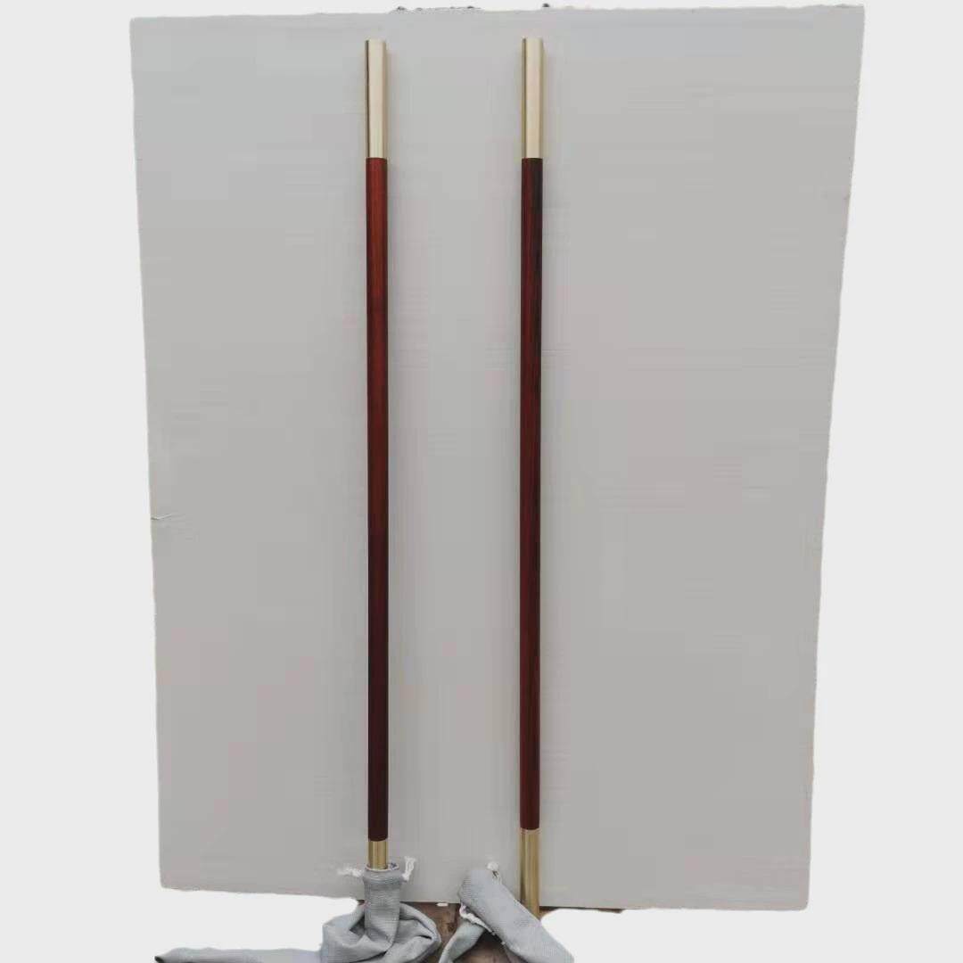 紫檀木金箍棒紫光檀木棍子武术棍1.2米两头铜健身棍子齐眉棍