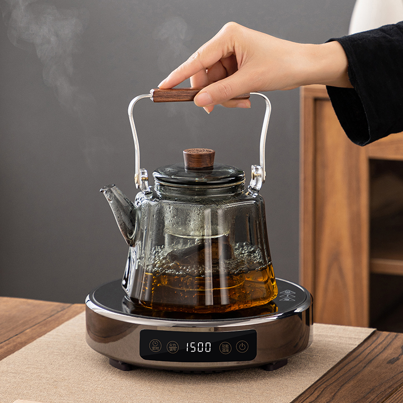 耐热高硼硅玻璃提梁壶煮泡茶壶蒸茶器电陶炉大功率加热烧水煮茶炉