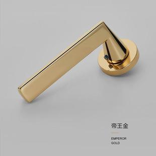 九家用固磁力锌合金室内机械门锁卧室厨房木门把手房门金色分体锁