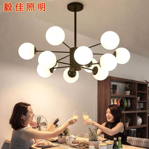 包邮北欧客厅灯吊灯简约艺术卧室灯魔豆铁艺分子餐厅灯服装店灯