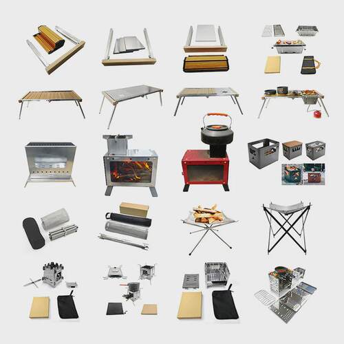 运动户外用家用商用野营露营日用的不锈钢折叠烧烤炉套装用品批发