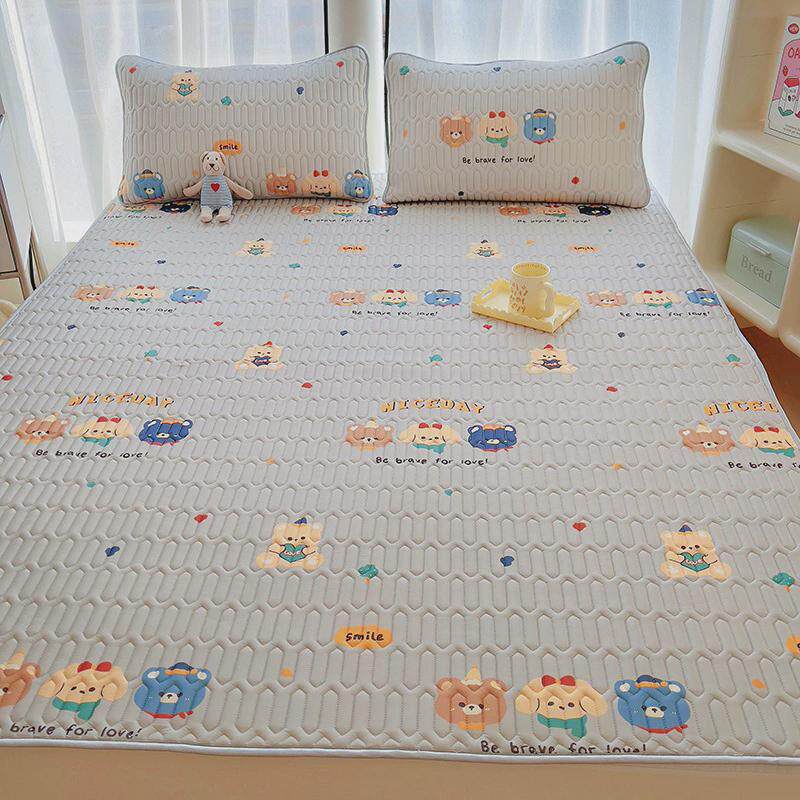 冰丝乳胶凉席三件套夏季儿童可水洗学生宿舍床单人空调机可席子洗