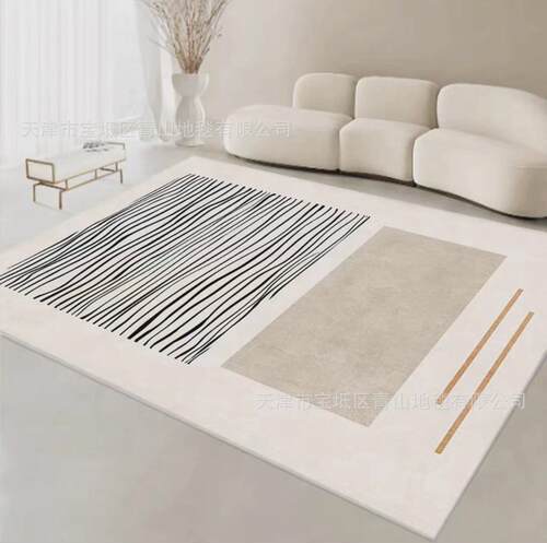 条纹pvc地垫可擦洗皮革客厅茶几垫几何ins风免洗卧室进门沙发地毯