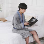 珊瑚绒浴袍冬季 加长加厚可穿浴巾比纯棉吸水浴衣睡袍