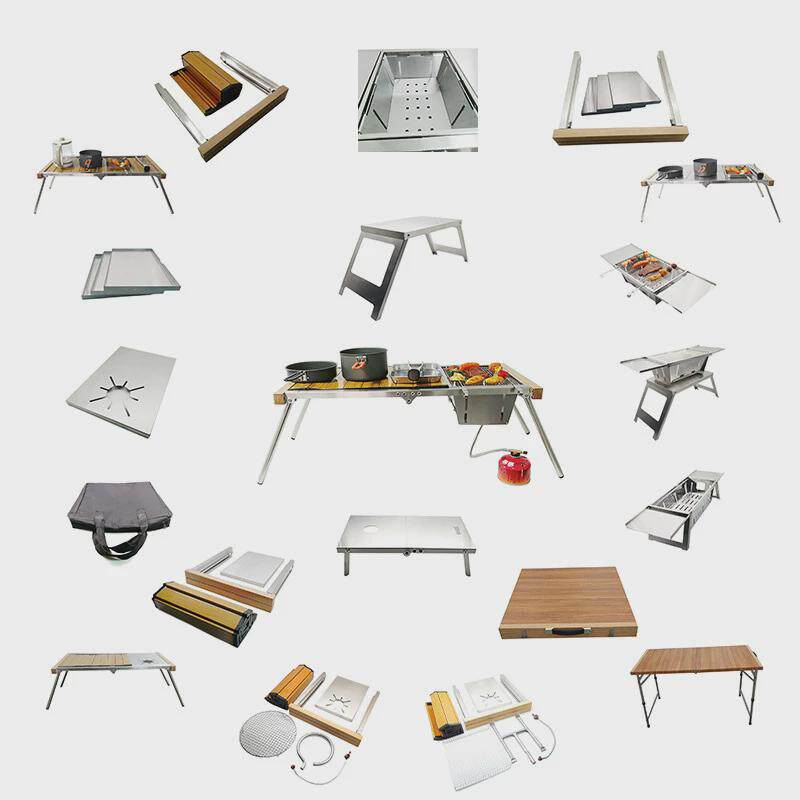 运动户外日用家用商用野营批发用的不锈钢折叠烧烤炉套装用品露营