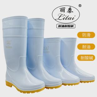 白色雨鞋 雨靴水靴厨师食堂 食品卫生靴男女专用水鞋 防滑工作鞋