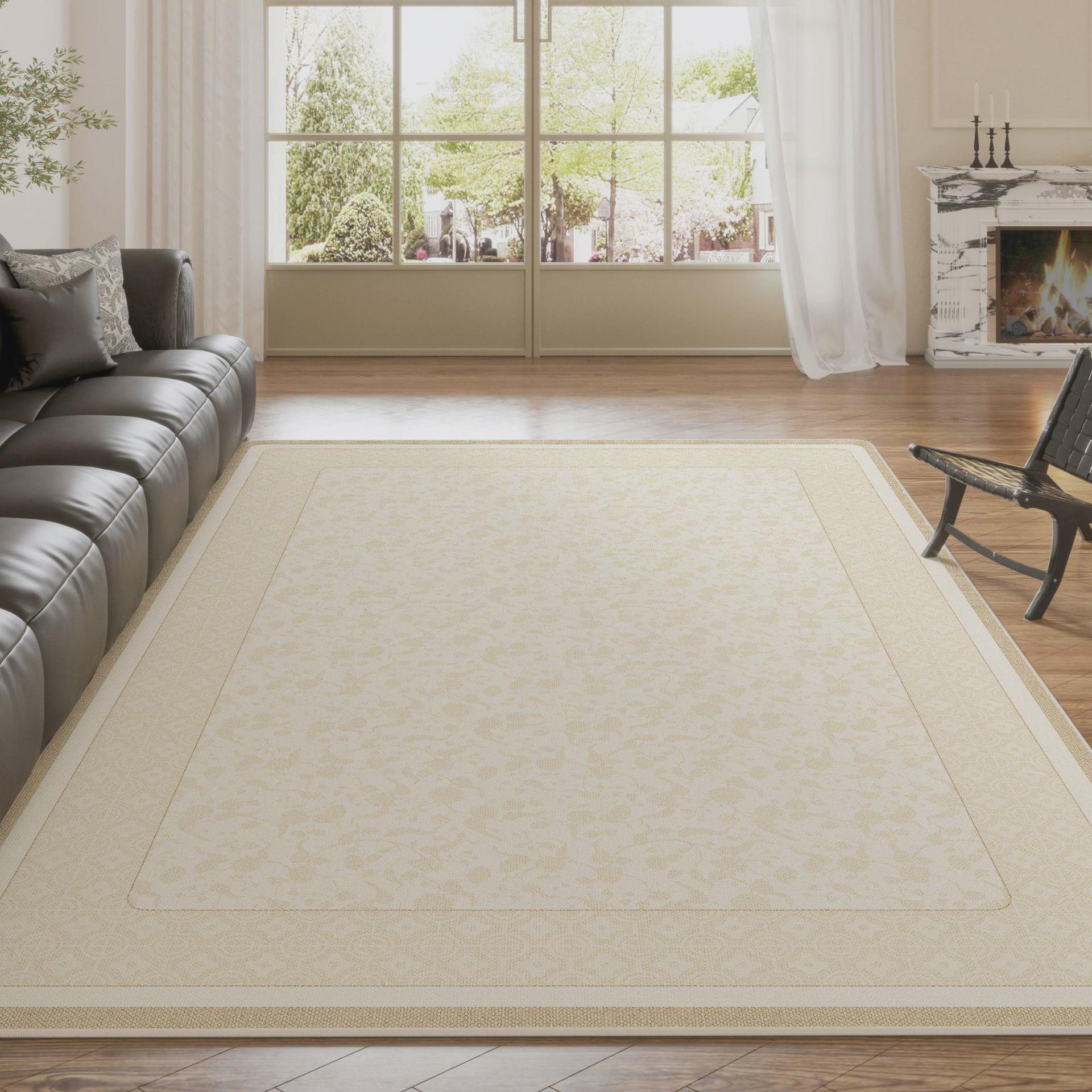 2024新款客厅地毯法式简约轻奢高级感防水耐脏沙发茶几毯家用地垫