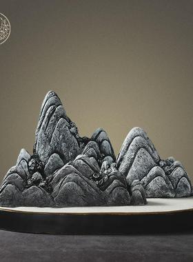 创意树脂假山工艺品摆件中式酒柜客厅玄关办公室桌面摆设批发