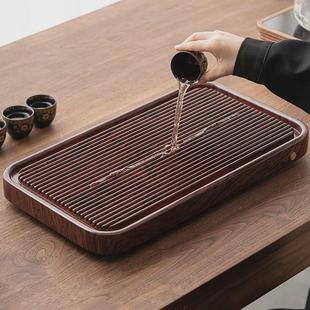 实木茶盘家用整块电木茶托盘泡茶台客厅中式 功夫茶具盘 新款 排水式