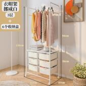 金属挂衣架落地卧室收纳整理架可移动收纳柜衣帽架多功能挂晾衣架
