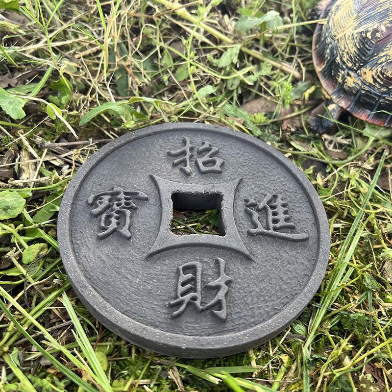 黄缘陆龟半水乌龟苗圆盘砖垫材守宫蜥蜴角蛙餐盘食台造景爬宠装饰