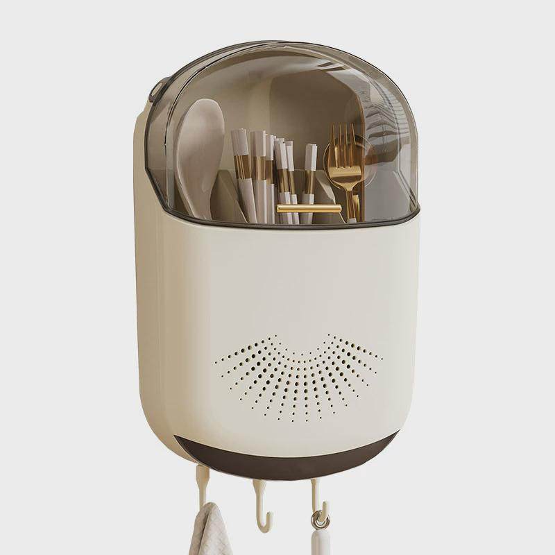 筷子筒筷笼免打孔厨房置物架勺子收纳桶塑料挂墙式沥水餐具收纳盒,餐饮具,筷子盒,淘宝优惠券,粉丝福利购,淘宝优惠卷