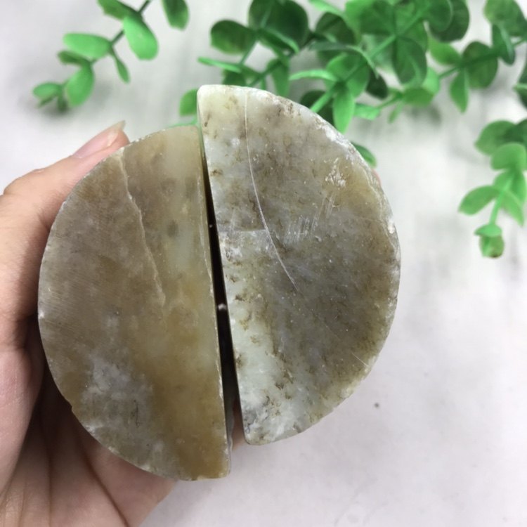 新疆和田玉扇形毛料包邮