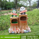 玻璃钢仿树桩卡通创意分类垃圾D桶雕塑户外公园幼儿园景区景 新品
