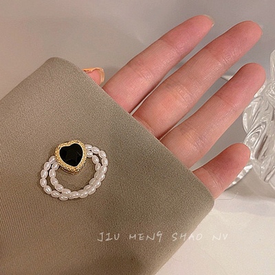 ins日系夸张韩风戒指网红珍珠
