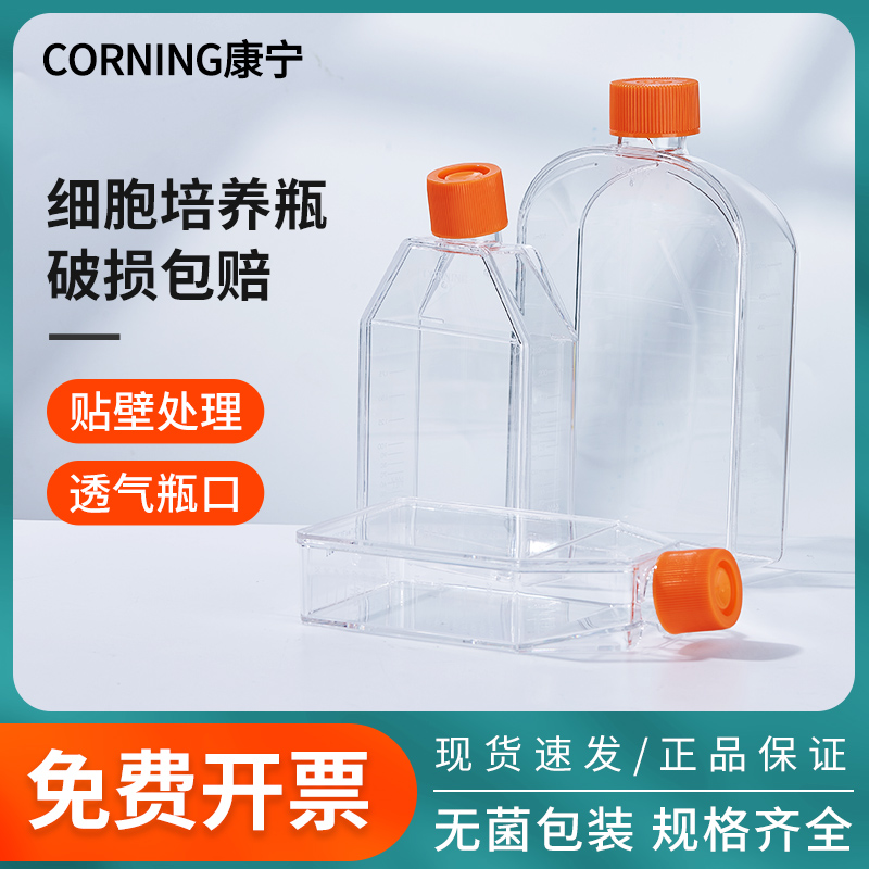 Corning康宁75cm175cm正方形矩形斜颈透气盖密闭盖细胞培养瓶