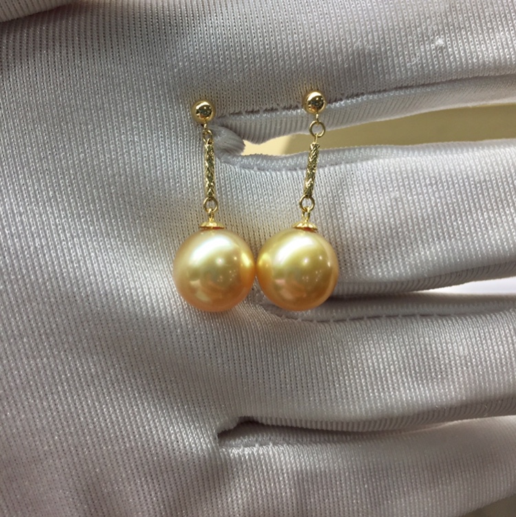 天然海水耳环南洋金珠送女友礼物