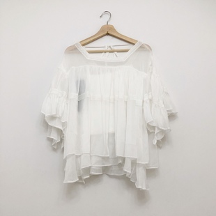 系绳衬衫 清透宽松公主袖 外雪纺内吊带两件套 夏季 圣迪折扣女装