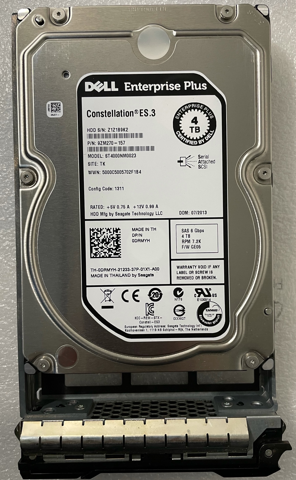 DELL SC200 SC220 SC8000 ST4000NM0023 0DRMYH 4TB 4T 康贝硬盘