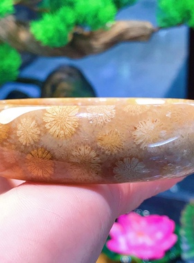 一博珊福精品天然珊瑚玉老料立体大花手镯女吊坠手链